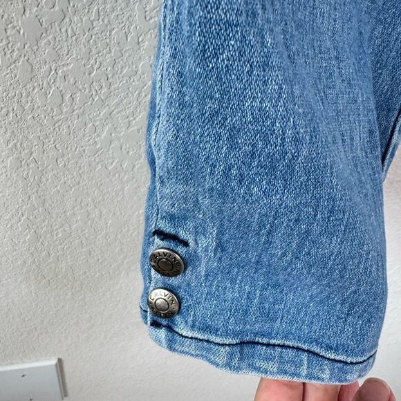 VTG Calvin Klein Women’s Sz 27 Denim Jeans Side Zip Crop Pants 90s Y2K Preppy - Picture 2 of 9